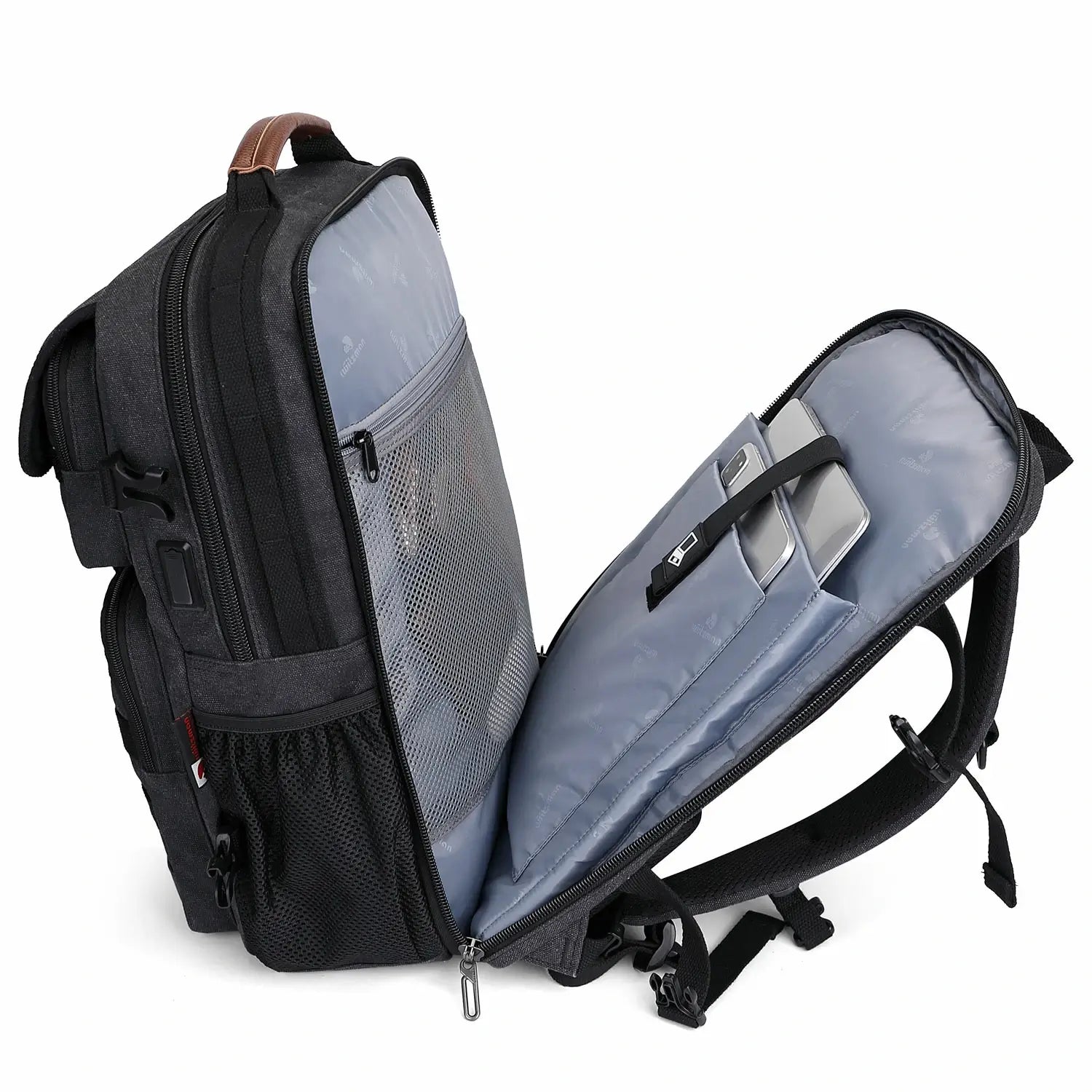 Men’s Canvas Travel Backpack TSA Vintage Carry-On Bag A8012