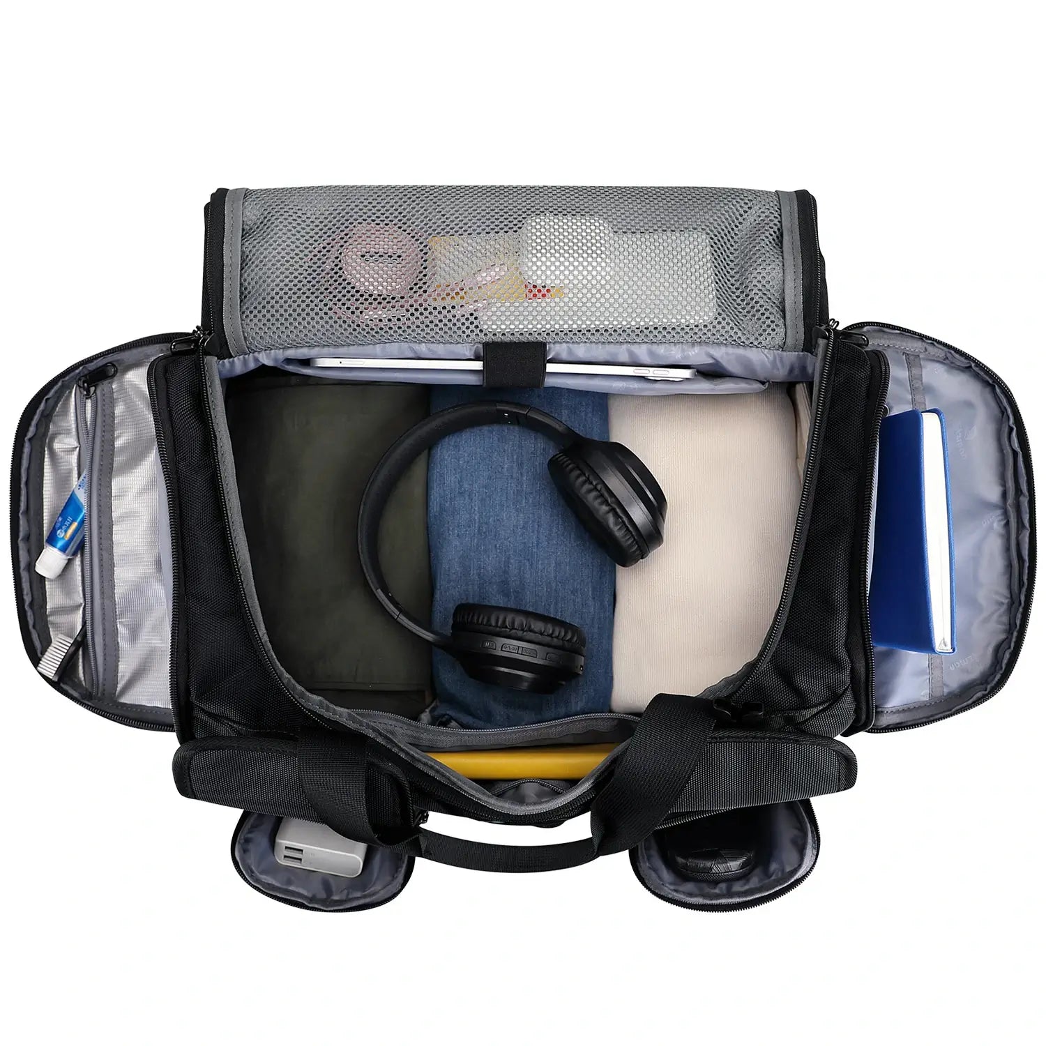 Double-Layer Duffel Bag Modern Split-Level Design with Bottom Shoe Compartment B723