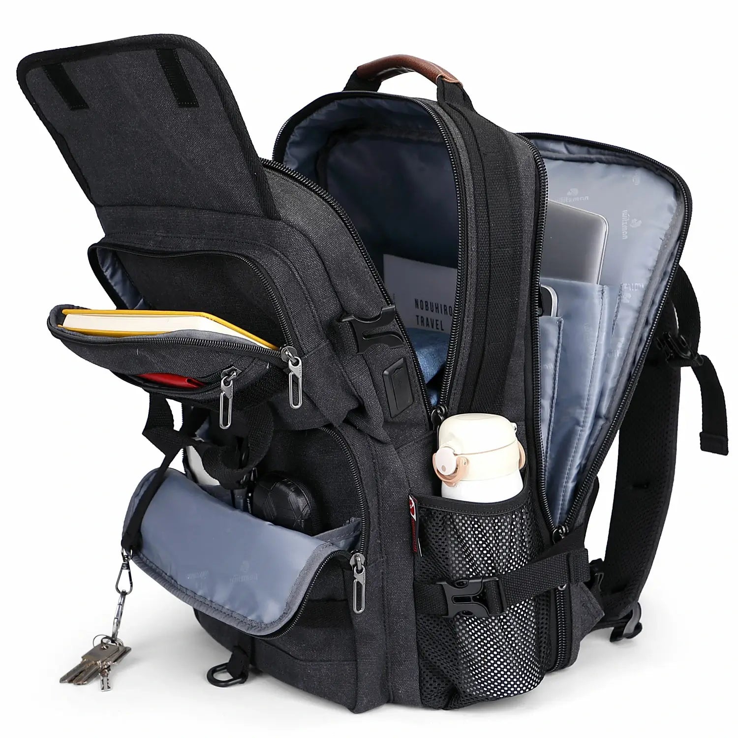 Men’s Canvas Travel Backpack TSA Vintage Carry-On Bag A8012