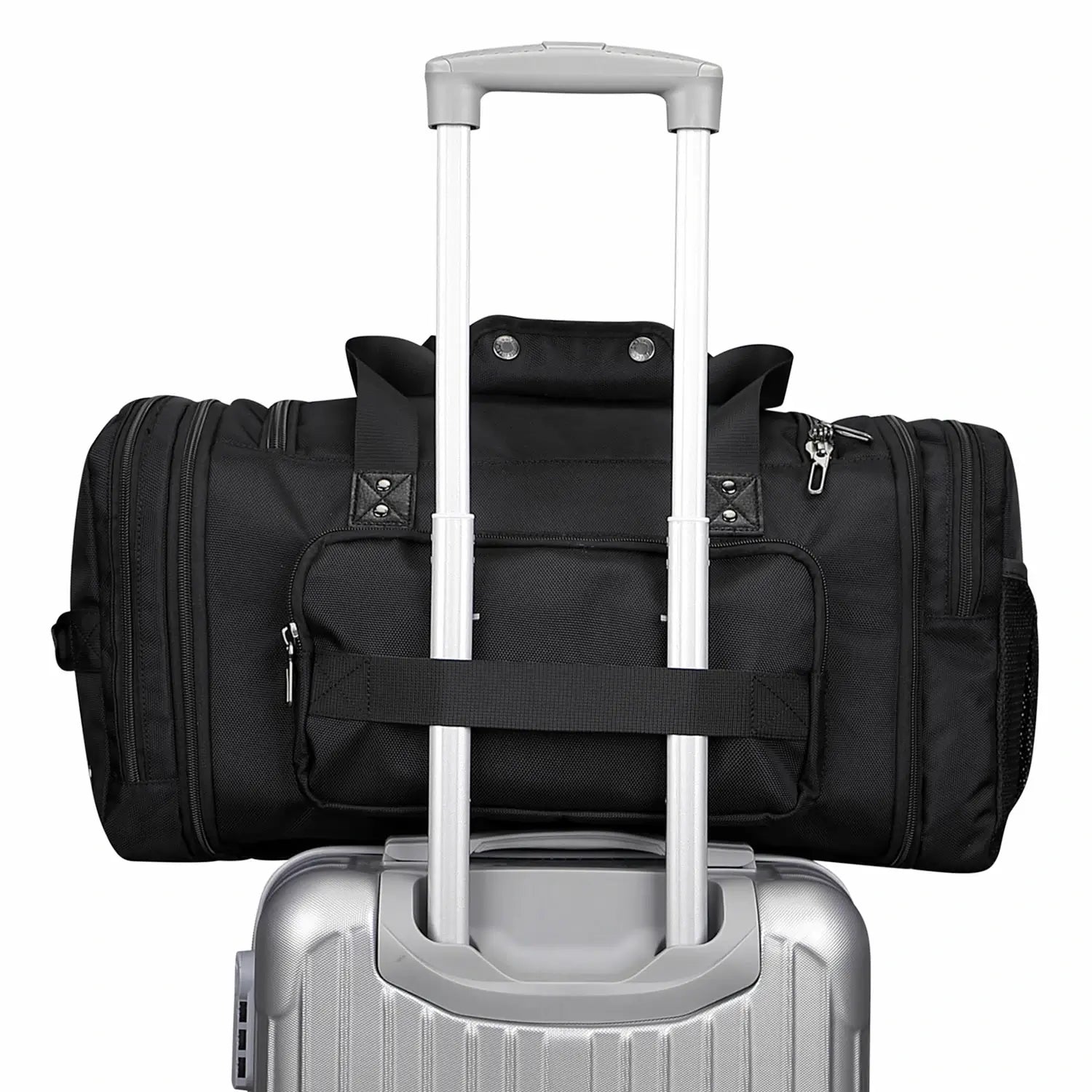 Duffel Bag Nylon Large Gym Weekender Bag With Shoe Compartment black