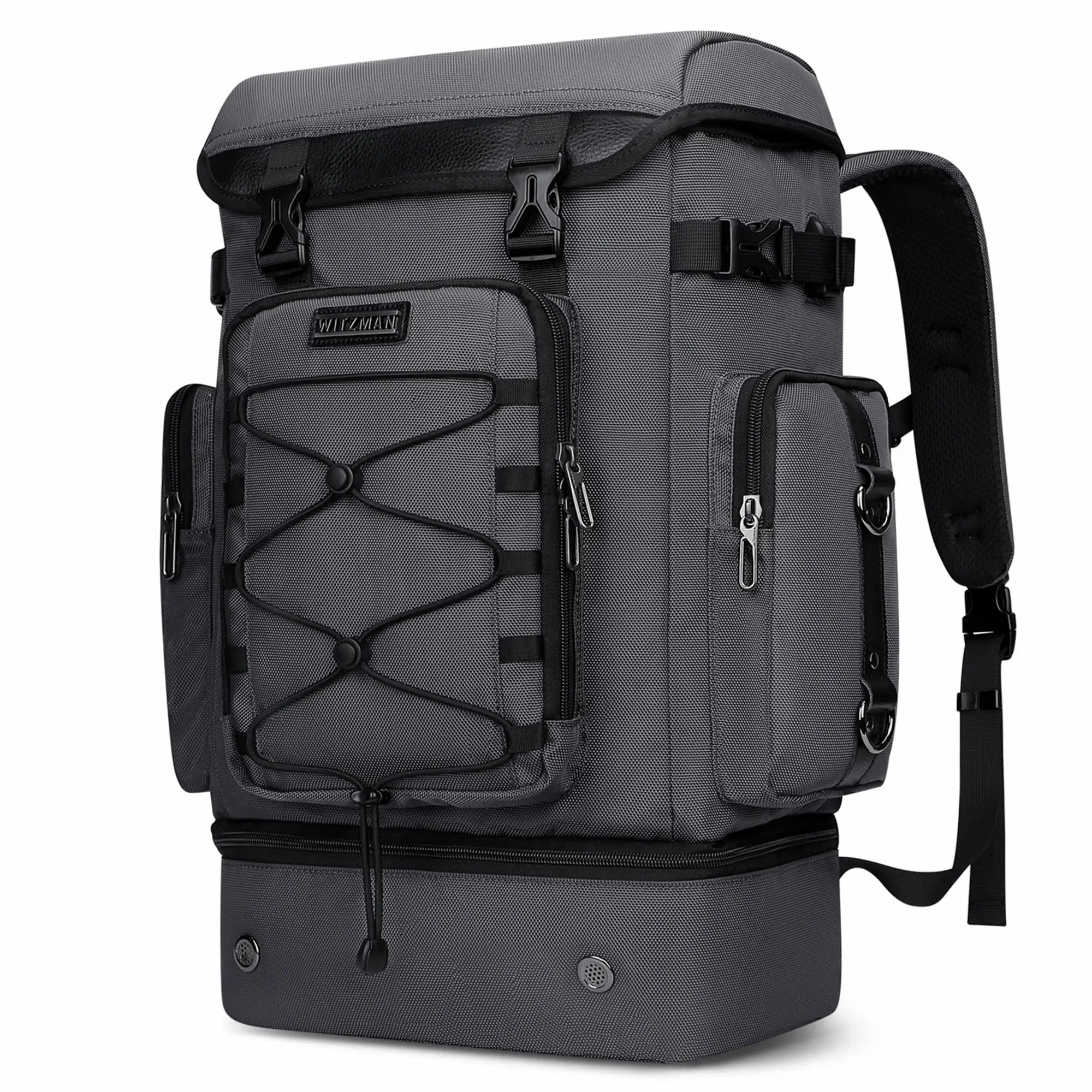 40L Nylon Travel Backpack With Shoe Compartment b691 sliver gray