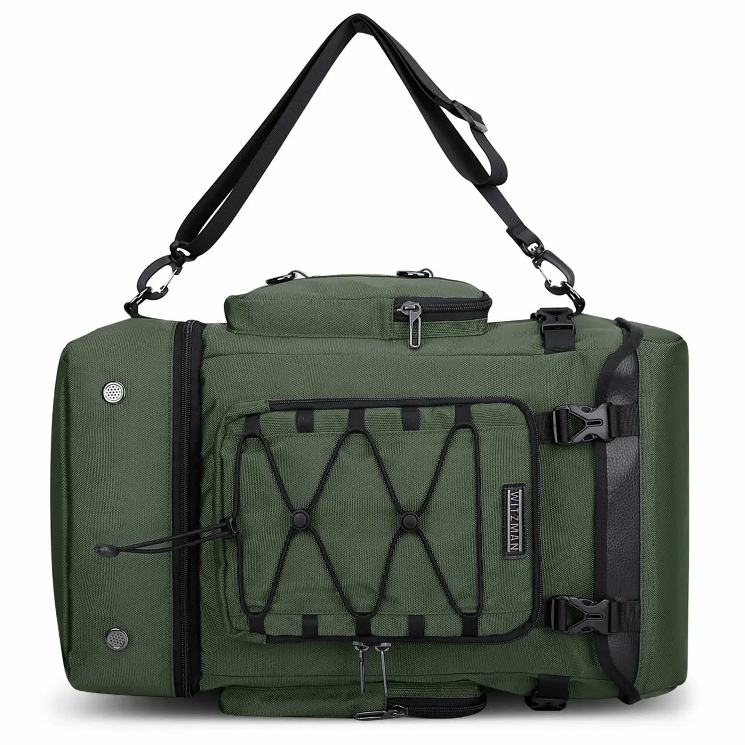 40L Nylon Travel Backpack With Shoe Compartment b691 amry green pack