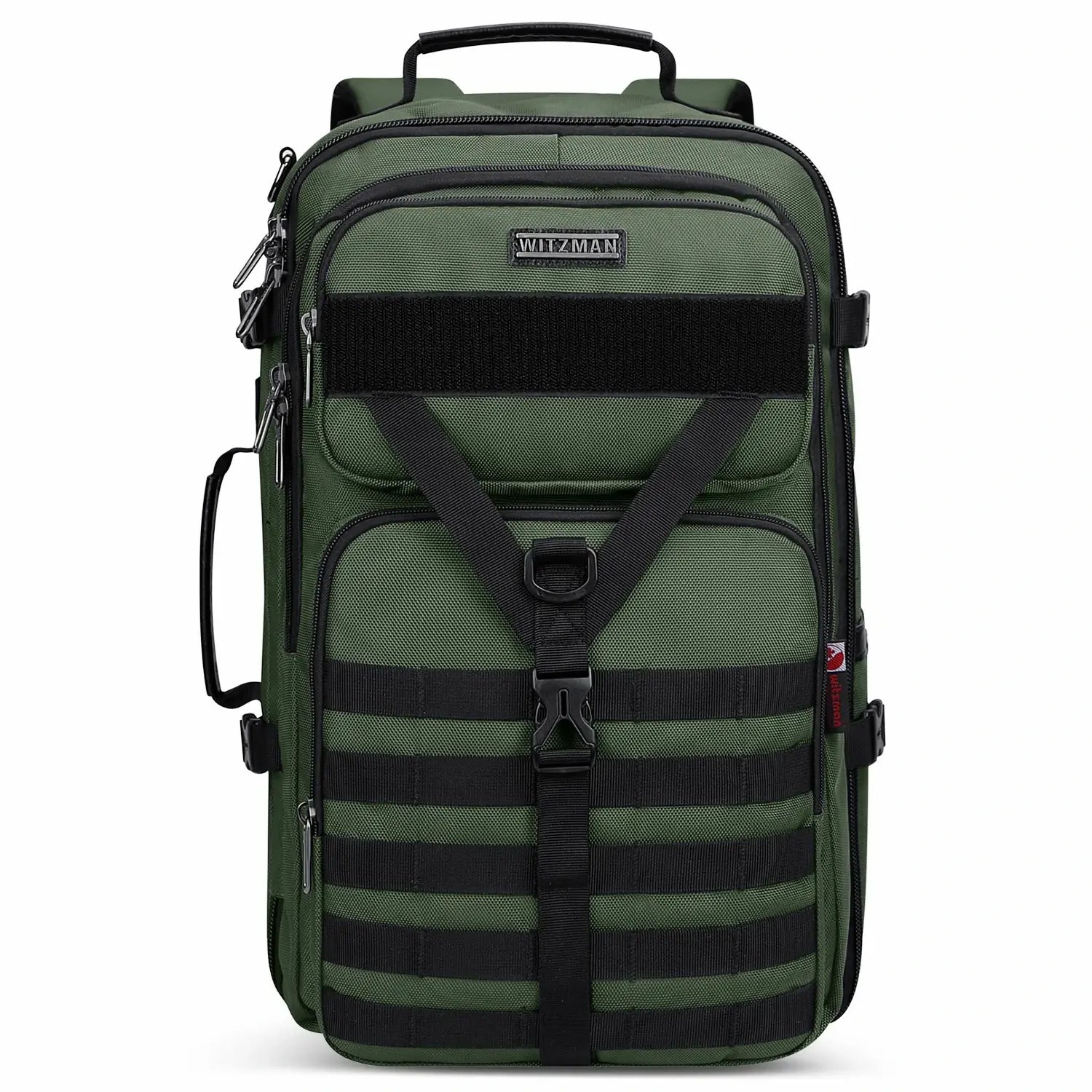 B688 Best large travel backpack carry on luggage bag Green backpacks 45L with clamshell opening and multiple compartments - laptop