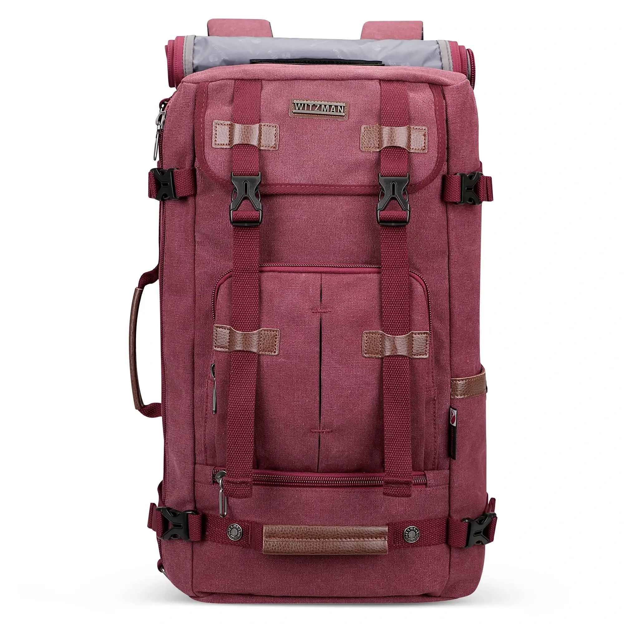 red canvas travel backpack | witzman a519-2 #color_red