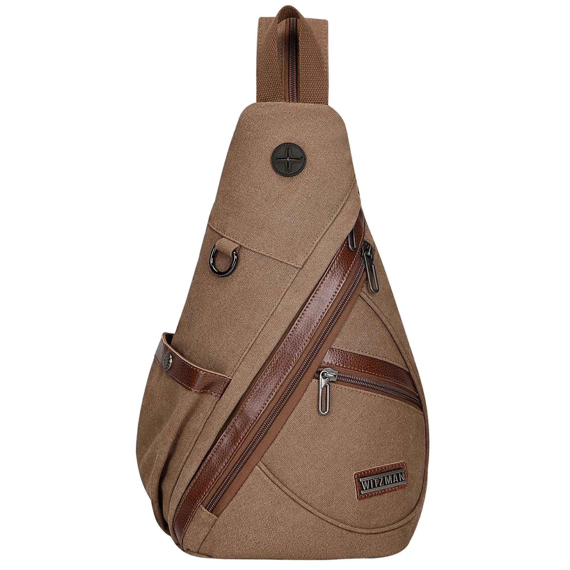 a8004 Canvas Sling Bag for Men Women #color_brown