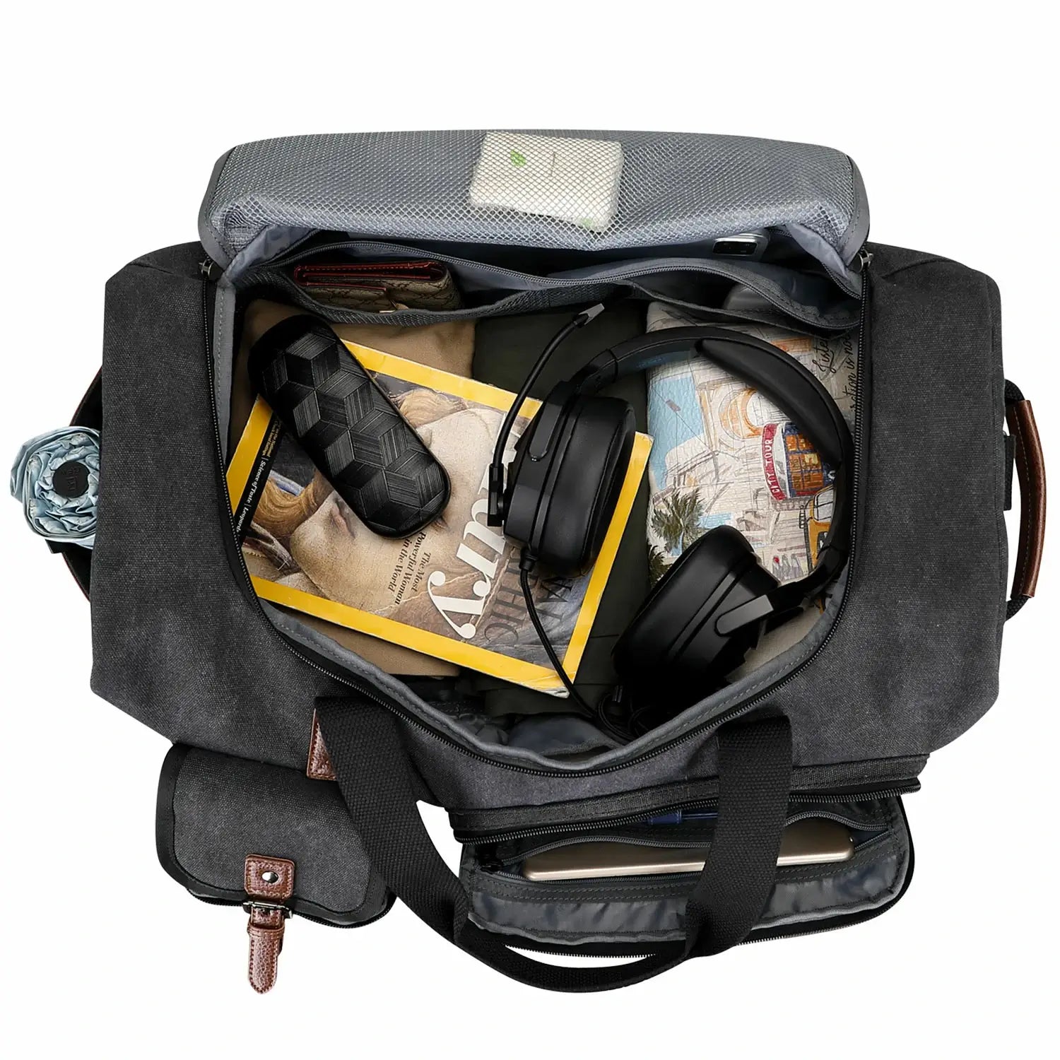 Fashion Vintage Canvas Large Travel Bag duffle bags witzman a8010 #color_black