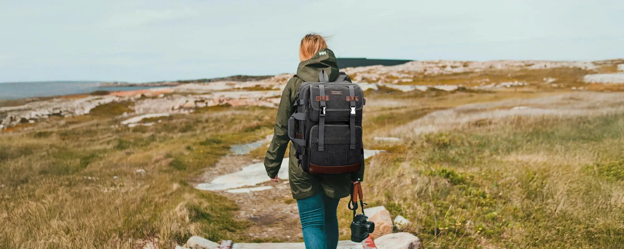 canvas backpack for women a6617-3 black bag