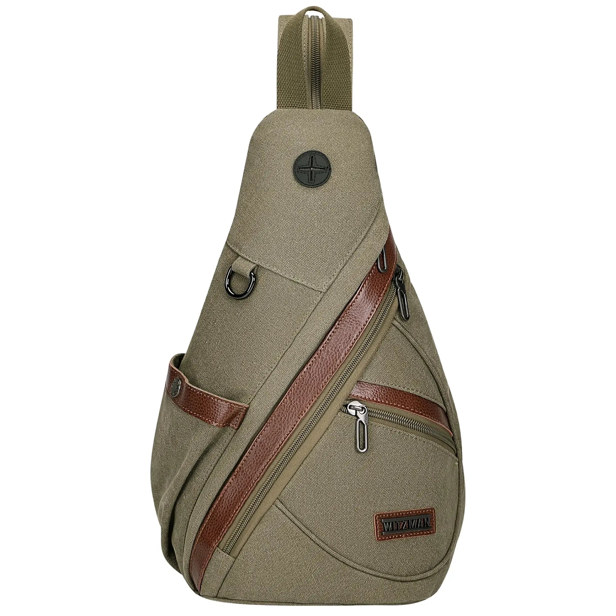 a8004 Canvas Sling Bag for Men Women #color_green