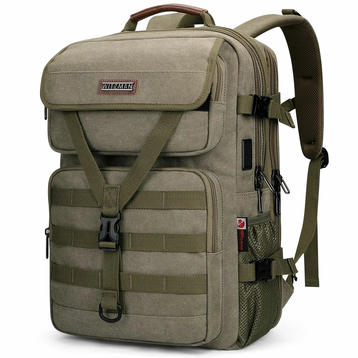 Men’s Canvas Travel Backpack TSA Vintage Carry-On Bag A8012