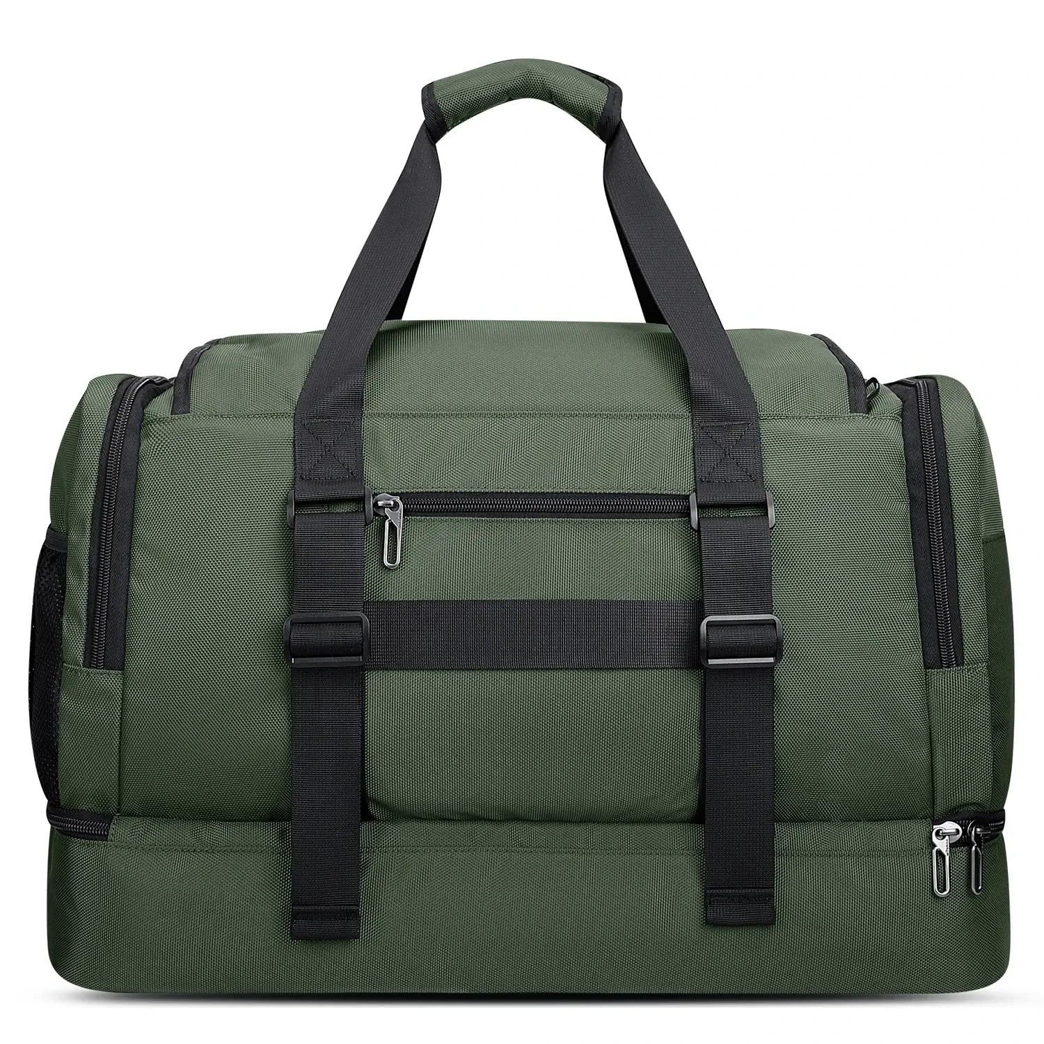 WITZMAN B720 men’s large nylon duffel bag with double-layer shoe compartment - green weekender bag