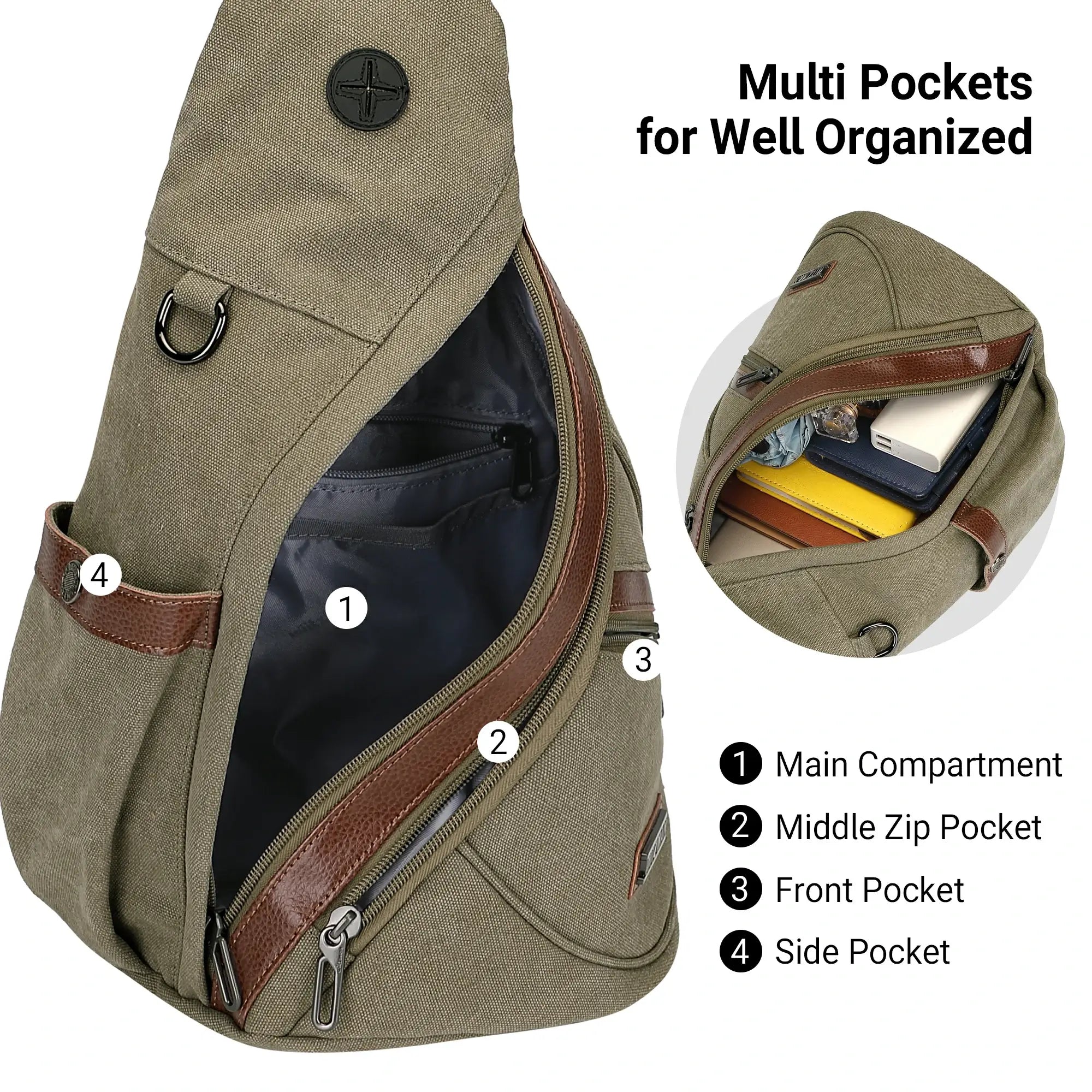 a8004 Canvas Sling Bag for Men Women #color_green