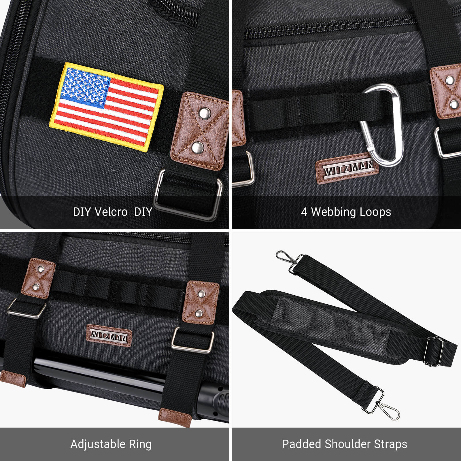 Black Canvas Large Travel Duffel Bags