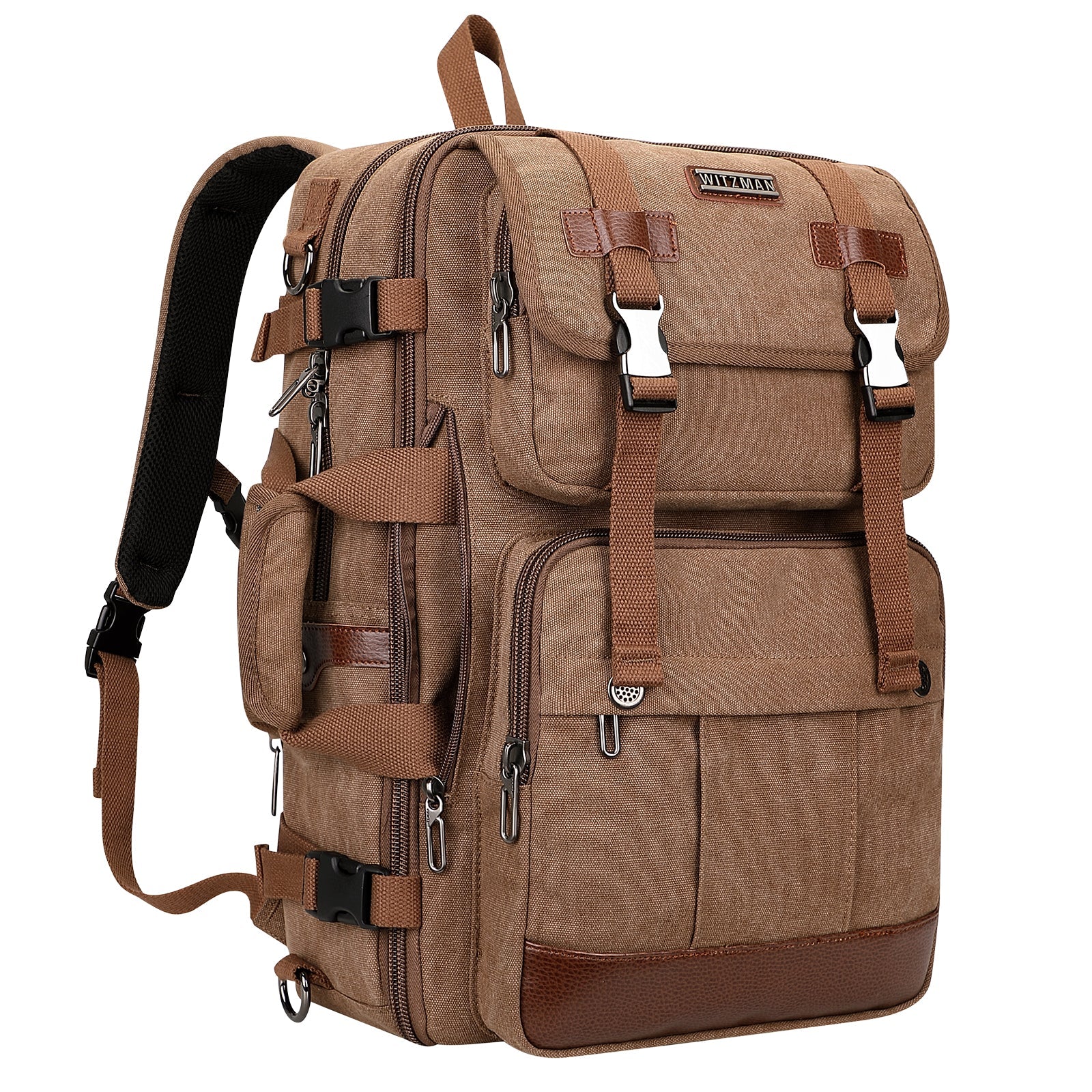 Black Canvas Travel Backpacks a6617-3 #color_brown