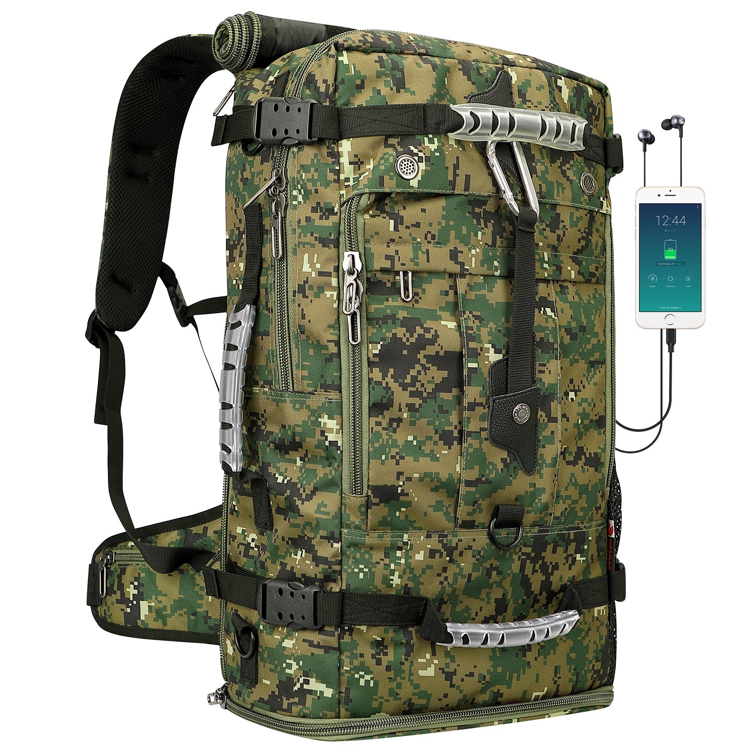 Camo Green Nylon Travel Backpack Military Tactical Backpack