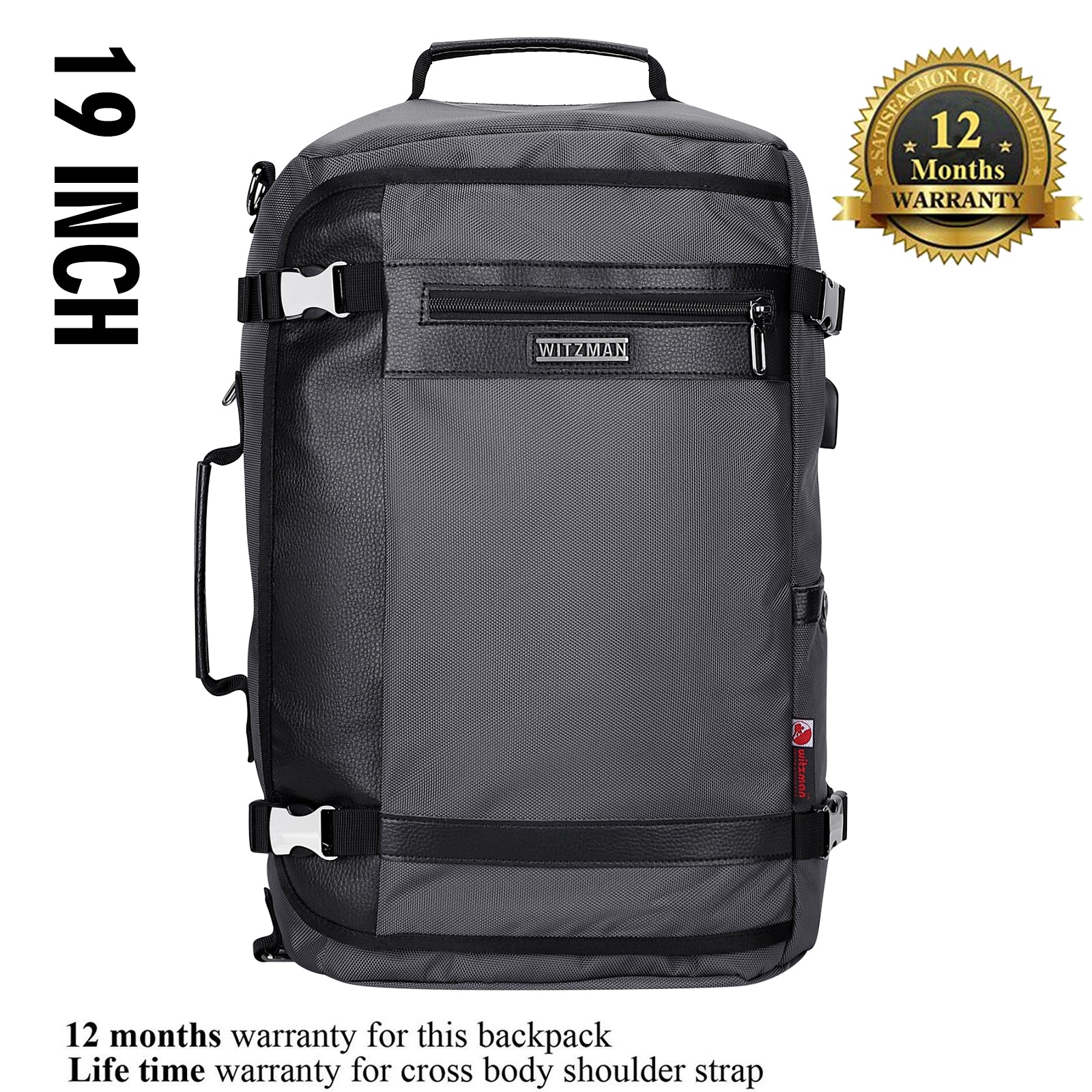 Silvery Grey Nylon Travel Laotop Backpack