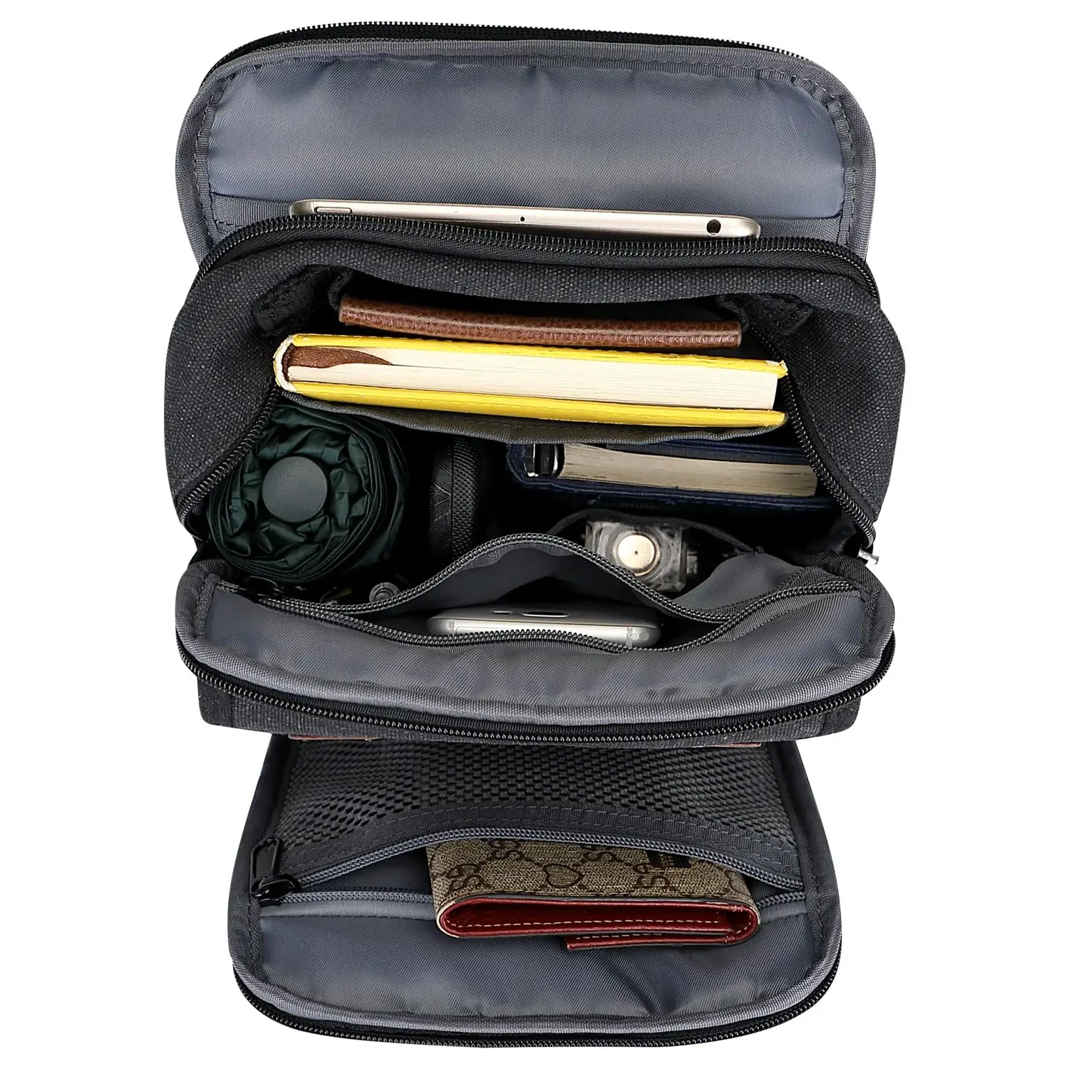 WITZMAN men’s canvas crossbody bag vintage sling messenger satchel for travel and everyday carry black bags