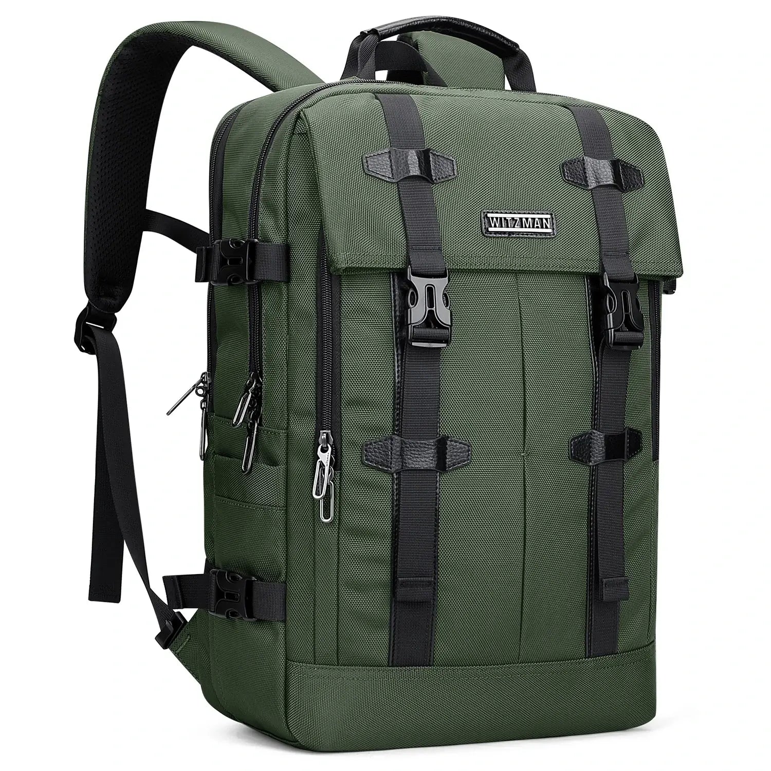 WITZMAN army green nylon travel backpack for men b716