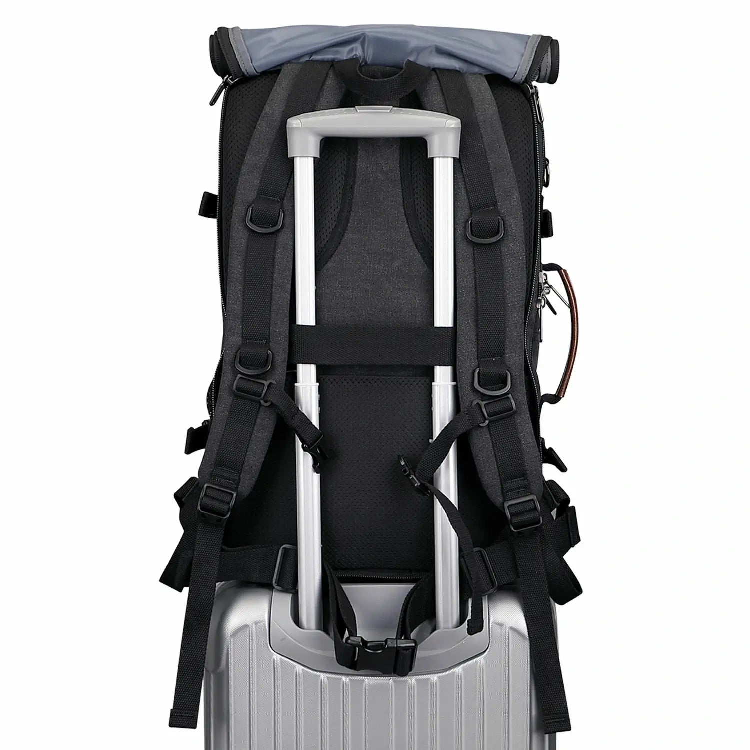 Convertible 40L travel backpack with USB port and 18+ compartments, fits 17 inch laptop, ideal for men and women a8013 best black backpack with suitcase