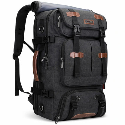 Convertible 40L travel backpack with USB port and 18+ compartments, fits 17 inch laptop, ideal for men and women a8013 best black backpack