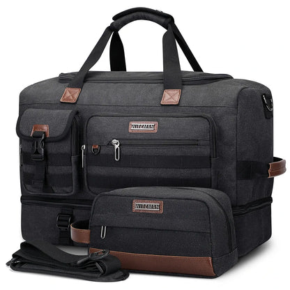 Classic Vintage Canvas Duffel Bag with Toiletry Set A8010-2