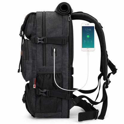 Convertible 40L travel backpack with USB port ,fits 17 inch laptop, ideal for men and women a8013 best black backpack