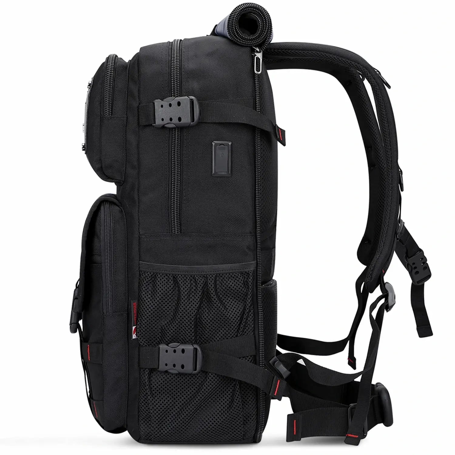 WITZMAN 45L convertible nylon travel backpack for men with USB port and multiple compartments b685