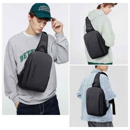 Black Nylon Sling Bag for Men Crossbody Bags