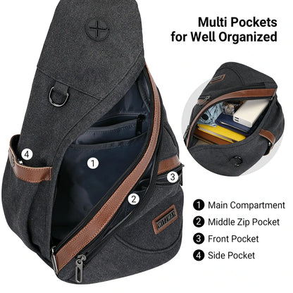 a8004 Canvas Sling Bag for Men Women #color_black