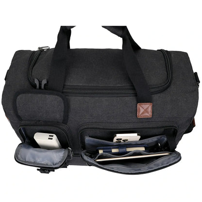 Classic Vintage Canvas Duffel Bag with Toiletry Set A8010-2