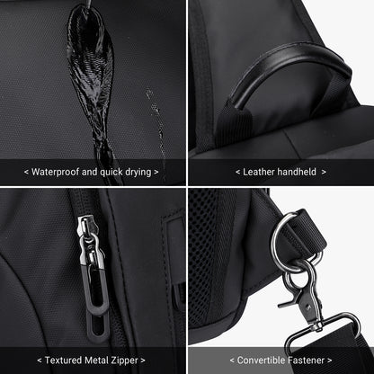 Black Nylon Sling Bag for Men Crossbody Bags