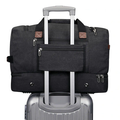 Classic Vintage Canvas Duffel Bag with Toiletry Set A8010-2