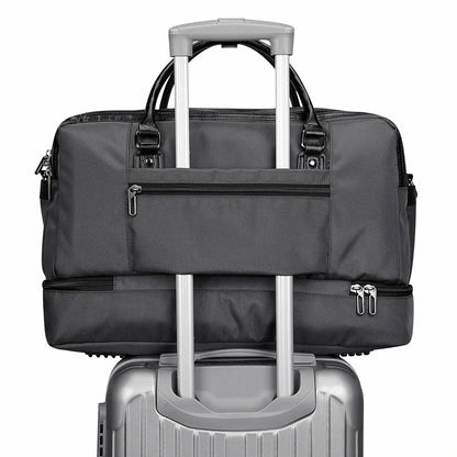 High-end fashion travel nylon duffle bag set #color_grey