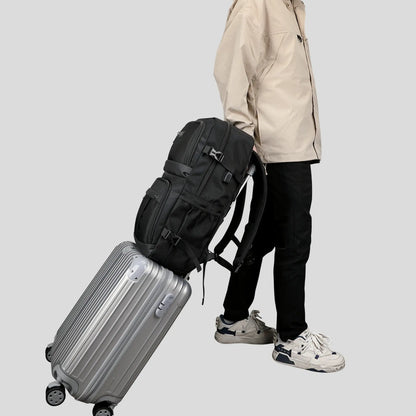 Schwarzer Reiserucksack aus Nylon für Herren 