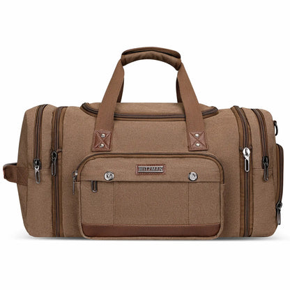 witzman brown Mens Fashion Large Canvas Travel Duffle Bags best carry-on bag for international travel brown,a8007