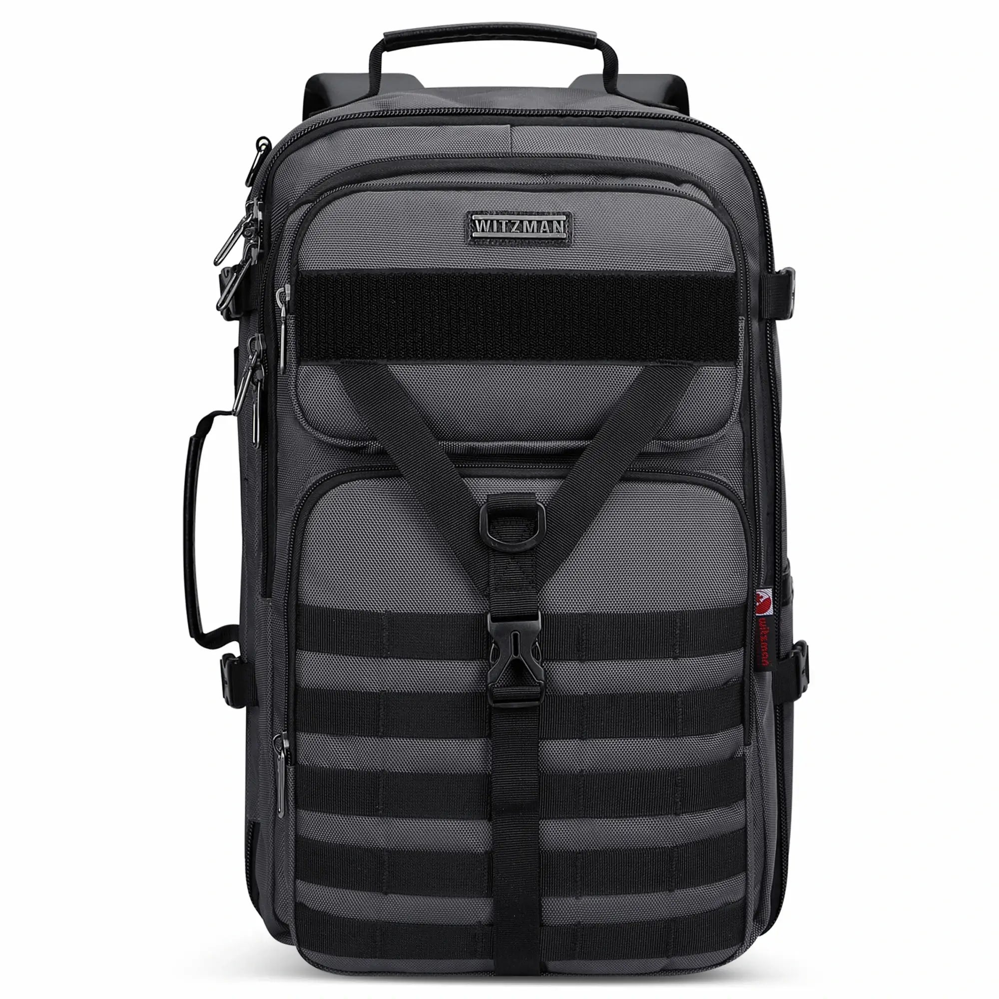 B688 Best large travel backpack carry on luggage bag sliver grey backpacks 45L with clamshell opening and multiple compartments 