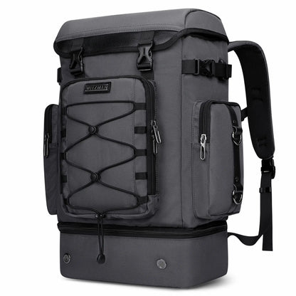 40L Nylon Travel Backpack With Shoe Compartment b691 sliver gray