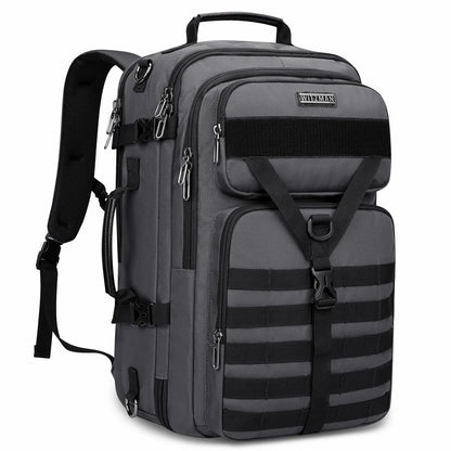 B688 Best large travel backpack carry on luggage bag sliver grey backpacks 45L with clamshell opening and multiple compartments 