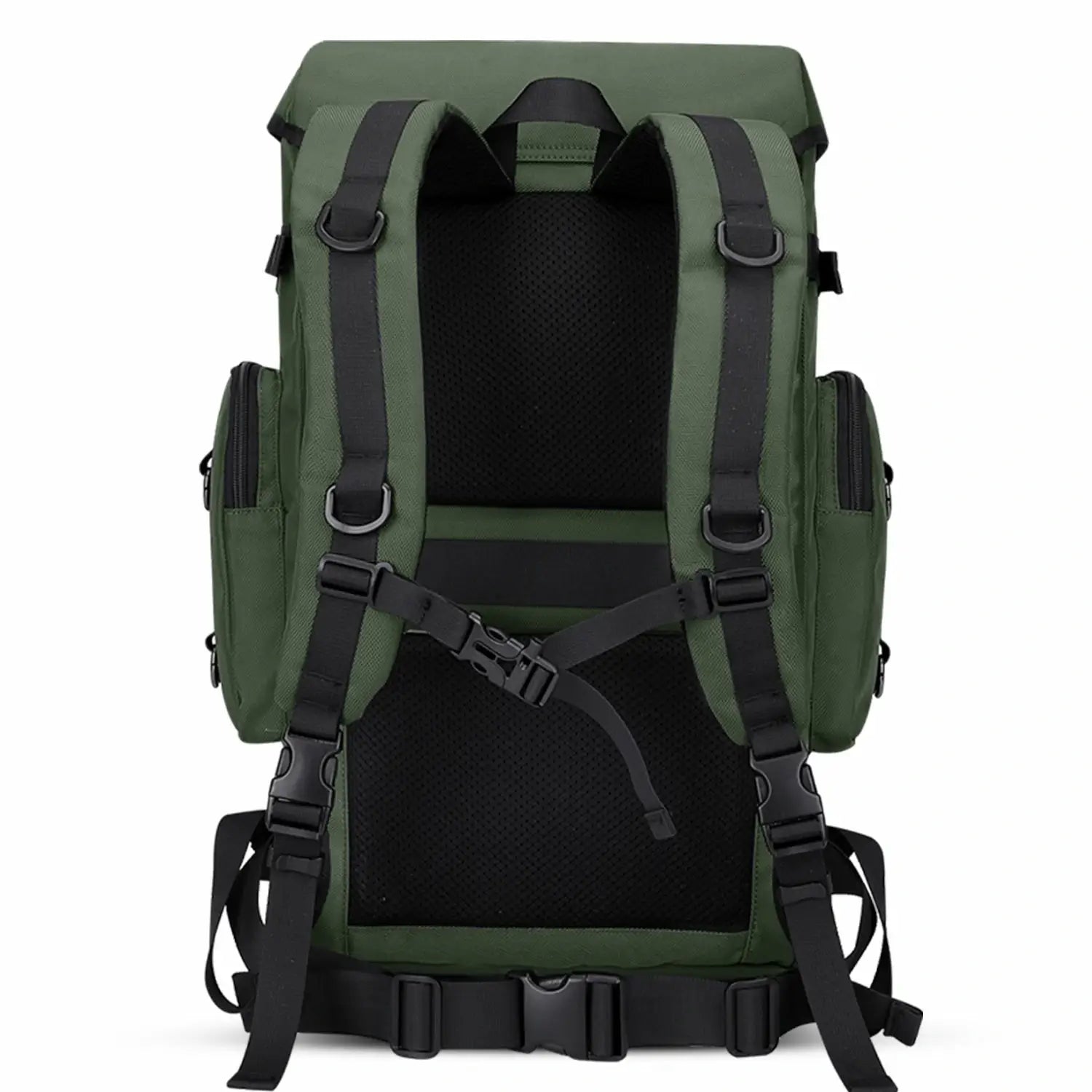 40L Nylon Travel Backpack With Shoe Compartment b691 amry green pack