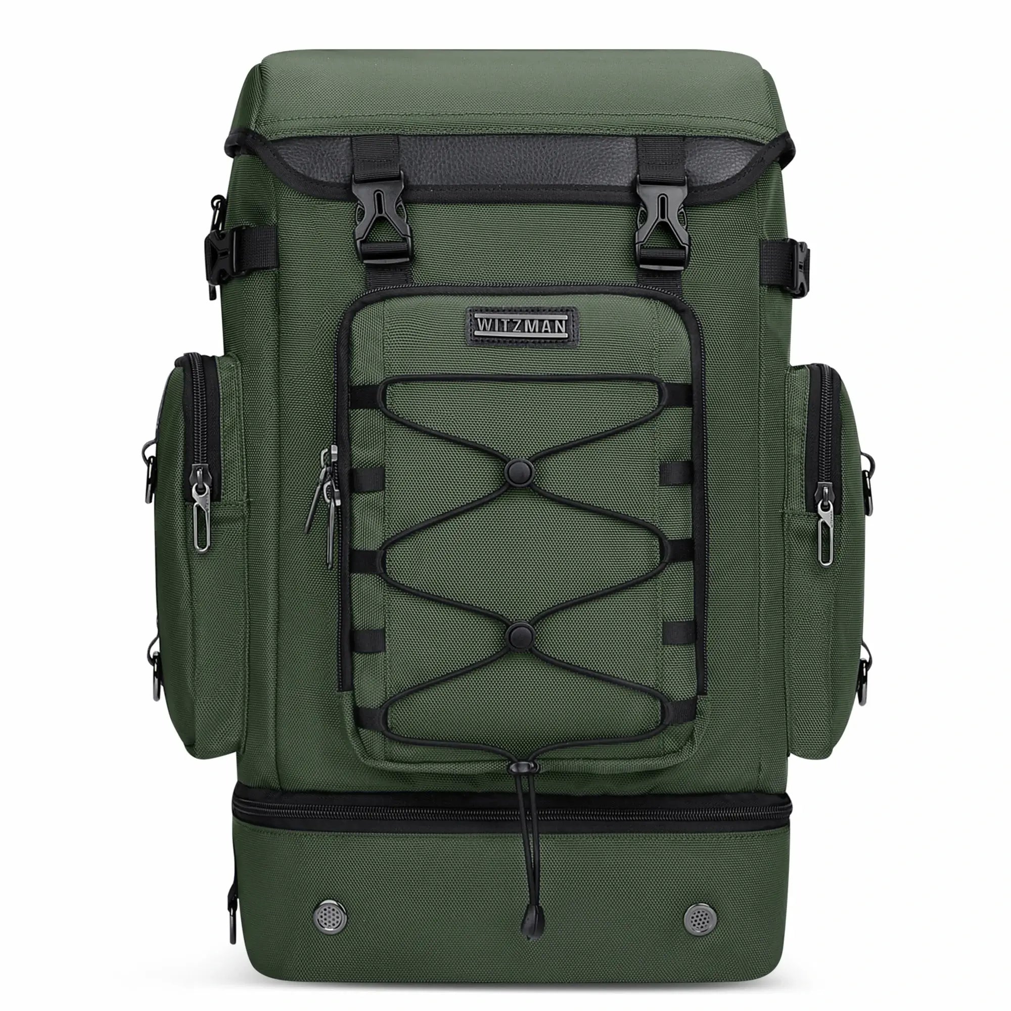 40L Nylon Travel Backpack With Shoe Compartment b691 amry green pack