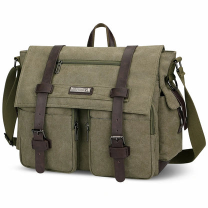 postman bag for men green messenger bag witzman large carry on canvas bag #color_green