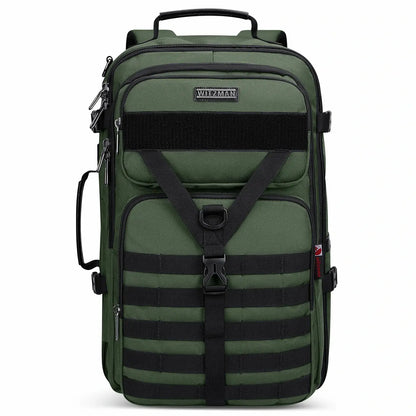 B688 Best large travel backpack carry on luggage bag Green backpacks 45L with clamshell opening and multiple compartments - laptop