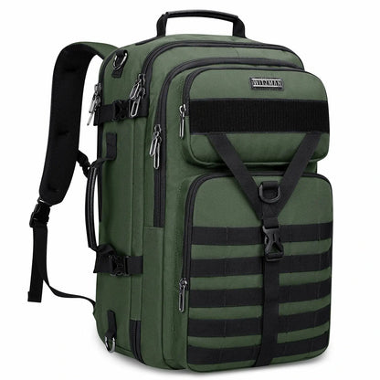B688 Best large travel backpack carry on luggage bag Green backpacks 45L with clamshell opening and multiple compartments - laptop
