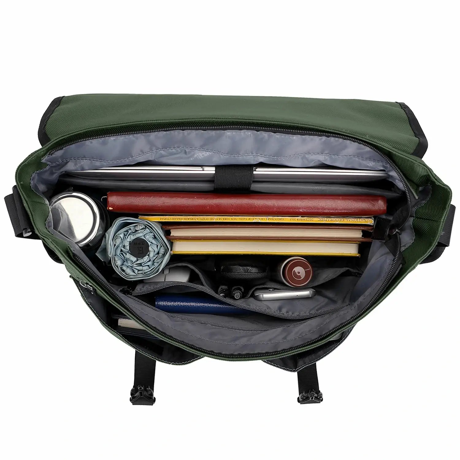 Business travel messenger bag for men witzman b701 #color_green