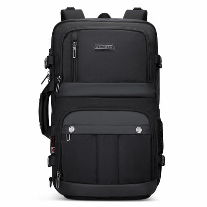 Schwarzer Reiserucksack aus Nylon für Herren 