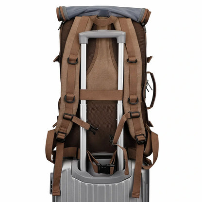 Convertible 40L travel backpack with USB port and 18+ compartments, fits 17 inch laptop, ideal for men and women a8013 brown backpacks with suitcase