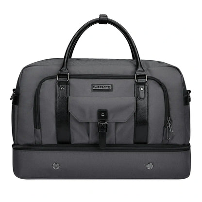 High-end fashion travel nylon duffle bag set #color_grey