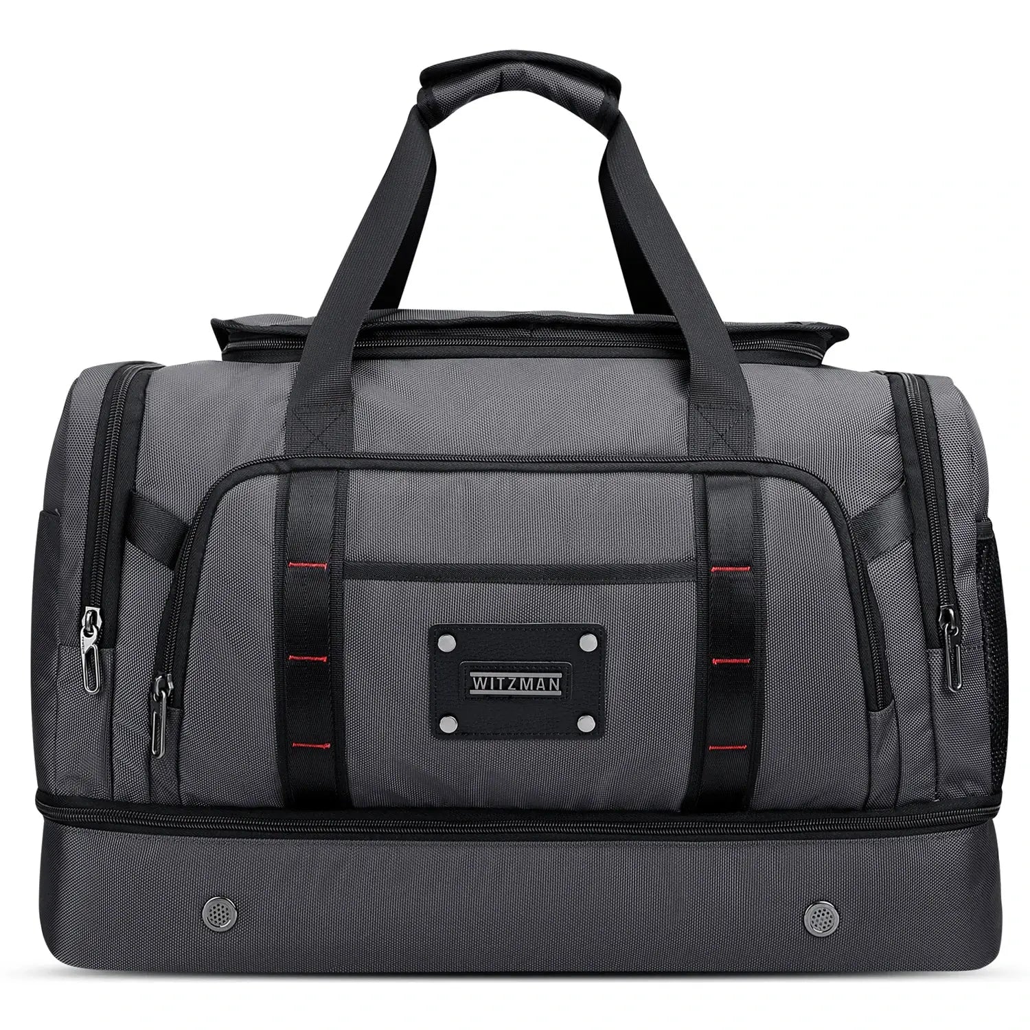 WITZMAN B720 men’s large nylon duffel bag with double-layer shoe compartment - sliver grey bag