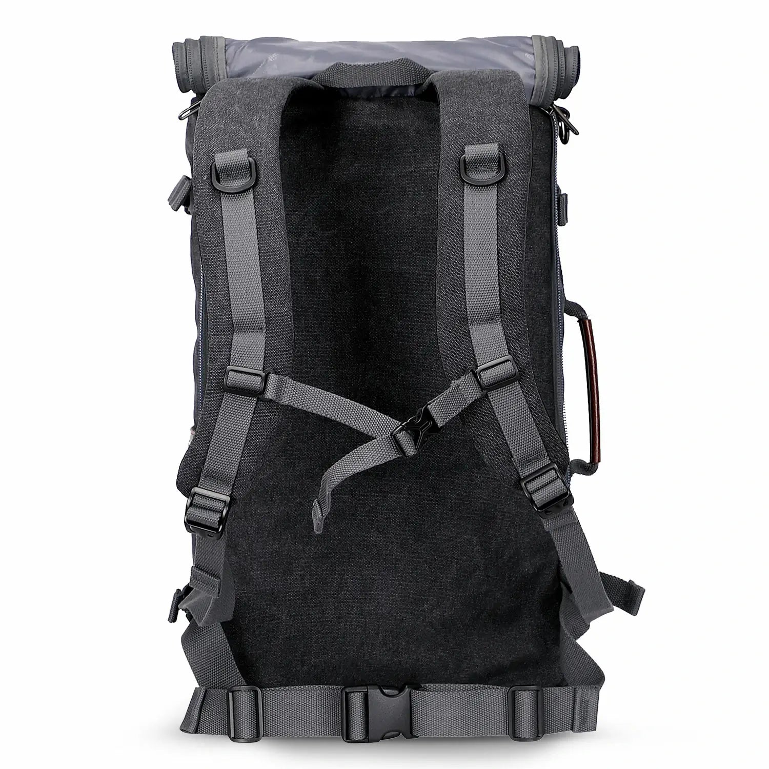 vintage canvas travel backpack for men carry on bag #color_black