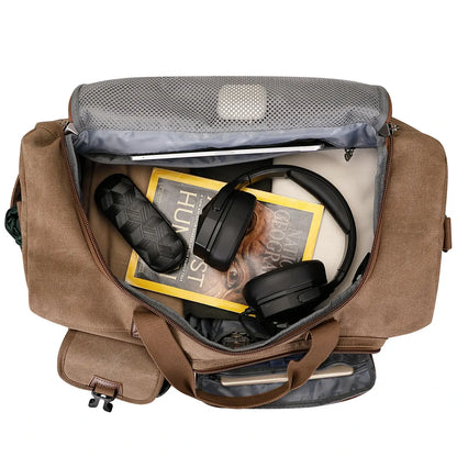 Classic Vintage Canvas Duffel Bag with Toiletry Set A8010-2