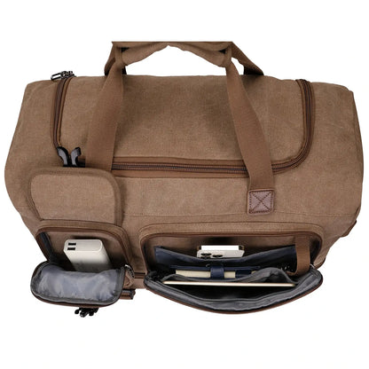 Classic Vintage Canvas Duffel Bag with Toiletry Set A8010-2